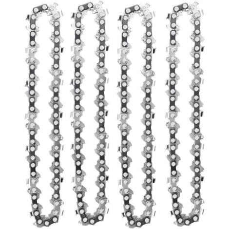 Trimec – Lot de 4 chaînes de tronçonneuse 4 pouces – 28 maillons d'entraînement – Compatible mini tronçonneuses électriques – Haute qualité pour coupe précise