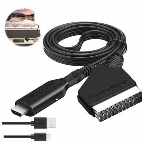XVX Adaptateur Audio Vidéo Péritel vers HDMI pour HDTV/DVD/Décodeur/PS3/PAL/NTSC - Convertisseur Starlight THSINDE