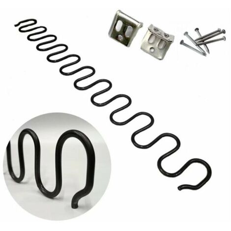 Ressorts de rechange pour canapé 2 pièces 50cm Acier au carbone Fixation facile pour cadre en bois Kit complet avec clips