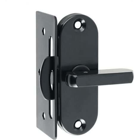 Kcvv – Verrou de porte coulissante 90° en acier inoxydable – Boucle incurvée – Design compact pour installation facile – Noir