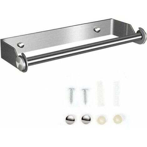 Trimec – Dérouleur essuie-tout mural en acier inoxydable 304 – Installation sans perçage – Dimensions 28x10.5x3.5 cm – Support pour film et papier