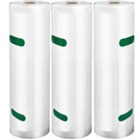 KZQ – Sacs sous vide alimentaire 3 rouleaux 20 cm x 500 cm – Résistance à la chaleur 250℉ – Réutilisables et compatibles micro-ondes - VIDE 20 X