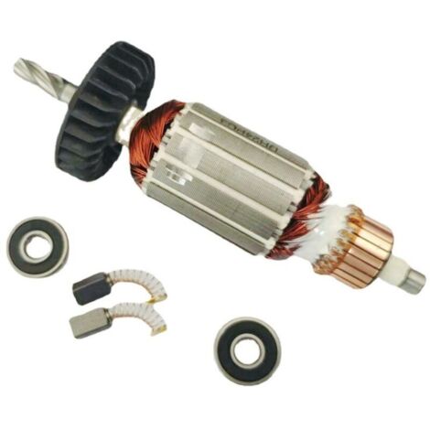 Moteur électrique à induit AC220-240V, rotor à 5 dents de remplacement pour DH24PB3 DH24PC3 360720E C2107 - Compatible avec les outils électriques, perceuses et meuleuses