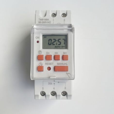 Minuterie programmable à microprocesseur 30 A, affichage numérique, large plage de tension TM919BK (1/4)