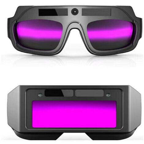 Lunettes de soudage à atténuation automatique alimentées à l'énergie solaire, lunettes de soudage TIG anti-éblouissement, lunettes de sécurité pour machines à souder (double lentille) (1/3)