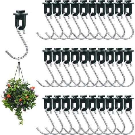 Lot de 60 Attaches de Serre en Plastique Vert – 30 Pinces + 30 Crochets en S en Acier Inoxydable – pour Suspendre les Plantes (1/4)