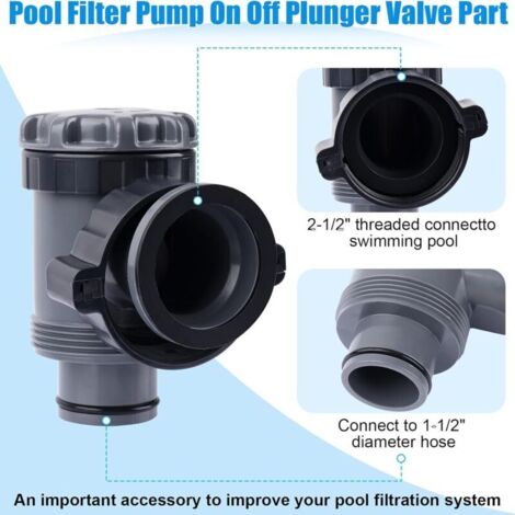 Pièces de rechange pour système de pompe de filtration, vanne à piston de piscine Henmix 38 mm, vanne de commutation de pompe et vanne de vidange multifonctionnelle 38 mm. (1/3)