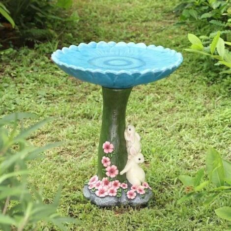 Mangeoire à oiseaux artisanale en résine, sculpture créative, objet de décoration pour jardin et terrasse, spécialement conçue pour nourrir les oiseaux. (1/4)