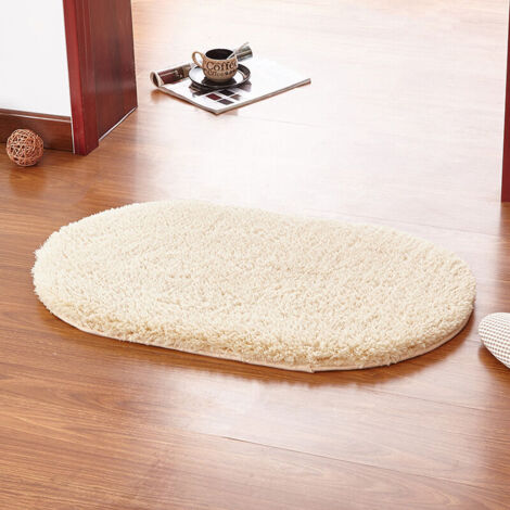 Tapis de bain rétro de luxe pour intérieur/extérieur – Matelas ultra-doux en microfibre absorbante et lavable en machine (camel clair) 40 x 60 (1/4)