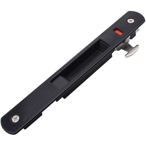 Verrou à crochet pour porte coulissante, verrou unilatéral en alliage d'aluminium, joint pour porte vitrée, verrou de fenêtre à crochet à 90 degrés, acier inoxydable noir (1/4)