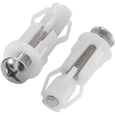 Kit de 2 Prolongateurs de Vis en Nylon pour Siège de Toilette - Pour Adapter des Sièges à Fixations Écartées - Écrous et Rondelles Inclus (1/3)
