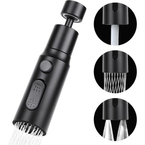 Douchette Evier Cuisine Robinet 360 Degres, 3 Modes Embout Robinet Cuisine avec Aerateur, Mitigeur Evier Cuisine Tete de Robinet Rotative, Adaptateur Robinet Universal Orientable (1/4)