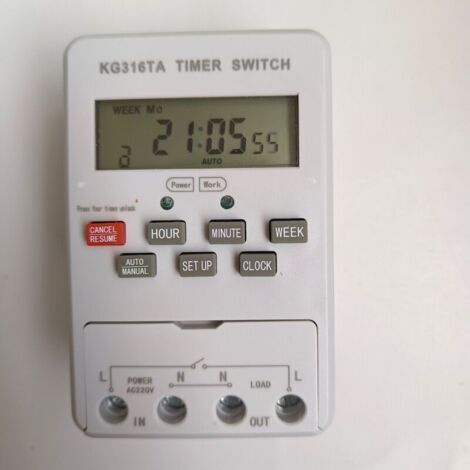 Minuterie programmable KG316T 25 A avec transformateur - Interrupteur de contrôle horaire AC220 V (1/4)