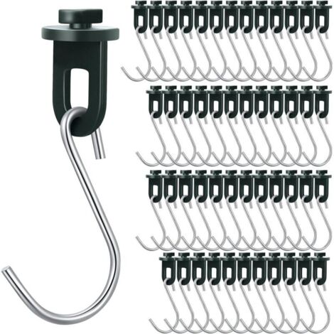 Lot de 100 Anneaux et Crochets en S pour Serre – Acier Inoxydable Vert Foncé – 50 Anneaux + 50 Crochets (1/4)