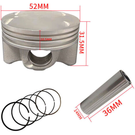 Piston 52mm pour Yamaha NMAX155 / NMAX125 - Kit Piston Compatible avec Moteur de Scooter 155cc/125cc (1/4)