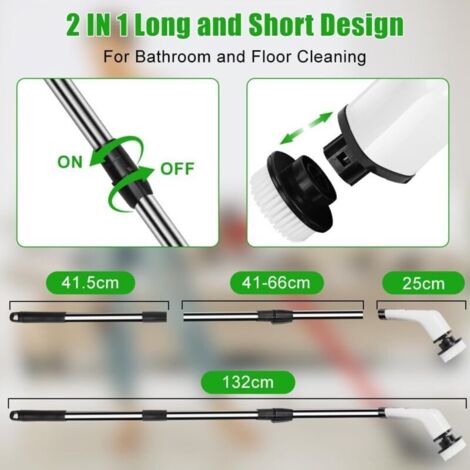 2023 - Laveur de brosse de nettoyage électrique avec 3 têtes de brosse rotatives remplaçables à 360°, essorage rechargeable | FR