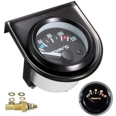 LaBlanc - Kit de jauge de température de l'eau pour voiture Noir LED Universel Manomètre de température de l'eau de voiture Cadrans de 101,6 à 120°（Diamètre 52mm） (1/5)