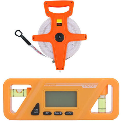 Inclinomètre numérique en plastique ABS, jauge de mesure d'angle de niveau de base magnétique pour le traitement du bois, réparation de voiture, ruban à mesurer blanc et pliable de 100M (1/5)