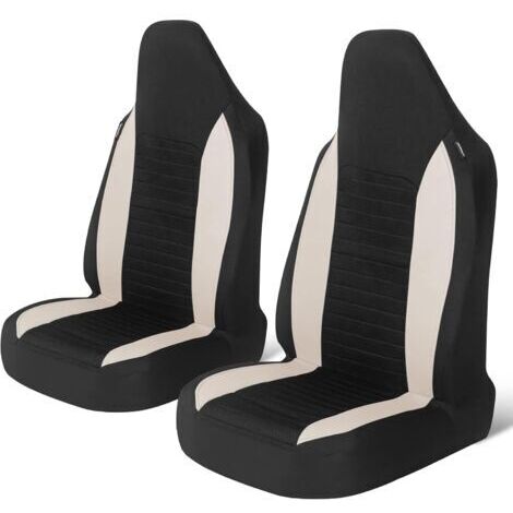 Housses de siège avant de voiture, 2 pièces, protections de siège de voiture universelles pour voitures, camions, SUV,Beige (1/5)
