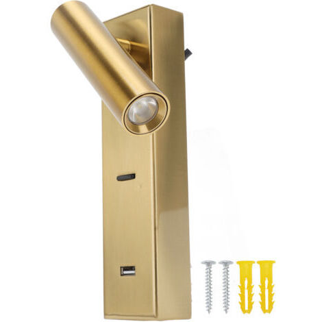 SUNXURY Lampe de Lecture Murale LED Simple, Applique LED,Rechargeable, Angle réglable, Lampe Murale Pour Chambre d'htel, Lumière Blanche 100V-240V (1/5)
