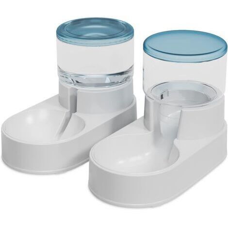Distributeur Automatique de Croquettes et d'eau pour Chats Chiens Idéal pour Une Alimentation Précise et Confortable Alimentateur et Abreuvoir avec Capacité de 2,0L x 2 Bleu (1/5)