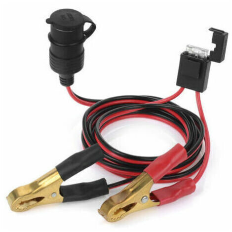LaBlanc – Prise Allume-Cigare De Voiture Femelle 12V 24V A La Batterie Pinces Crocodile Connecteur 2Ft Cable De Charge D'Extension De Pince De Batterie De Voiture (1/5)