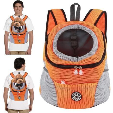 Sac à Dos de Transport pour Chiens,Respirant,Réglable Sac à Dos pour Chien et Chat avec Fond étanche,Bandoulière Rembourrée,Sac à Dos Pliable pour Chien de Voyage,Crochet de Sécurité,L (1/5)