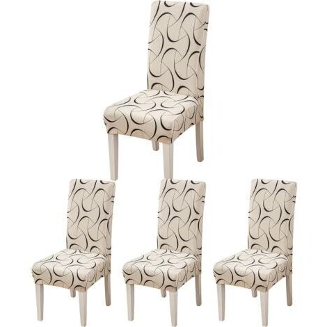 Housse de Chaise, Housse de Chaise Salle à Manger 4 Pièces Housse Chaise Extensible pour Mariage Moderne, Hôtel, Décor de Restaurant (1/5)