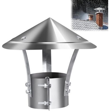 Chapeau De Cheminée,Chapeau Capot Cheminée Chapeau Conduit De Fumée Chapeau De Cheminée Pare Pluie INOX,Anti-Pluie Et Neige,pour Cheminee Ou Fumisterie Poele Exterieur Tubage,Diameter 100mm (1/5)