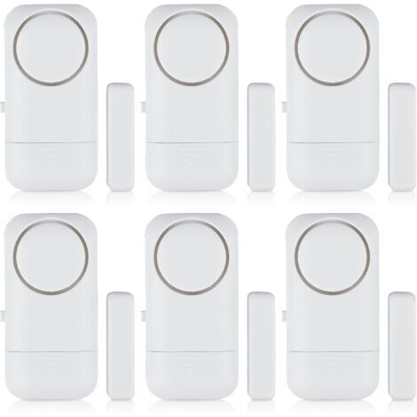 Lot de 6 alarmes de porte et fenêtre - Protection anti-effraction - Système d'alarme de sécurité sans fil avec capteur magnétique sans fil - 120 dB - Pour maison, hôtel, appartement et bureau (1/5)