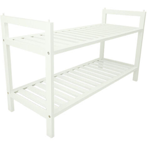 Étagère à chaussures en bambou blanc 70×27×40,5 moderne et industrielle SRB34 Begryf (1/5)