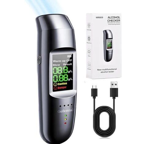 Ethylotest Electronique, Ethylotest Electronique Homologué NF Ethylometre Alcootest Portable Numérique Testeur d'alcool avec Ecran LCD d'Affichage, La Diffusion Vocale Alcoometre (1/5)