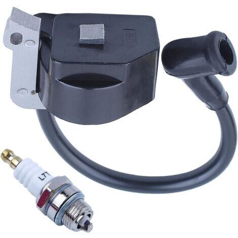 Bobine d'allumage avec bougie d'allumage pour Stihl FS38 FS46 FS45 FS55 FC55 FC55Z FC55-DZ HL45 HL45Z HL45-DZ HS45 HS45Z KM55 KM55RZ KM55C KM55R Tronçonneuse de rechange 4140 400 1308 (1/5)