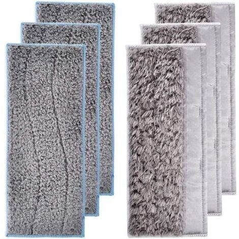 Paquet de 6 tampons de nettoyage lavables pour IRobot Braava Jet M6, comprenant 3 tampons de nettoyage humides et 3 tampons de nettoyage secs (1/5)