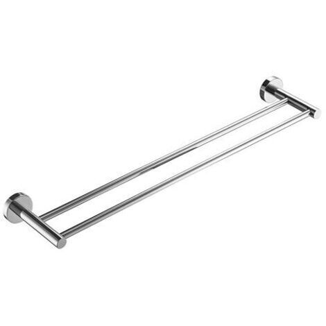 Porte-serviettes mural double 60cm – 2 barres en acier inoxydable SUS304 – Finition brossée – Séchage rapide pour salle de bain - A2001S60-2 (1/5)