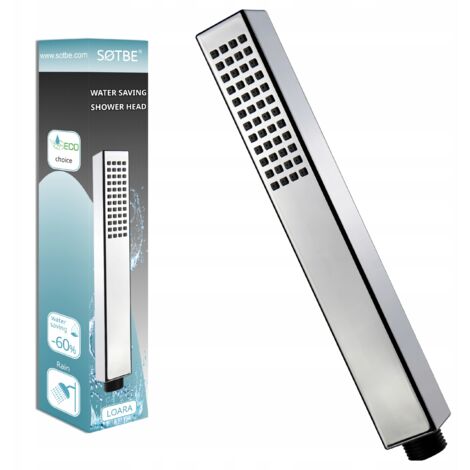Pommeau de douche rectangulaire anticalcaire et économiseur d'eau pour baignoire SOTBE