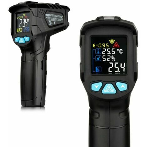 -50  800 ℃ Thermomètre infrarouge numérique industriel Thermomètre infrarouge LCD portable Thermomètre IR sans contact Hygromètre Testeur de température industriel