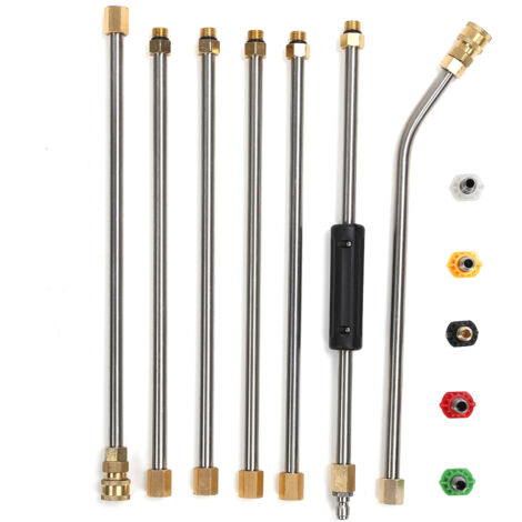SUNXURY Kit de baguette d'extension pour nettoyeur haute pression avec 5 embouts de buse pour l'irrigation de l'agriculture de pelouse de jardin (1/5)