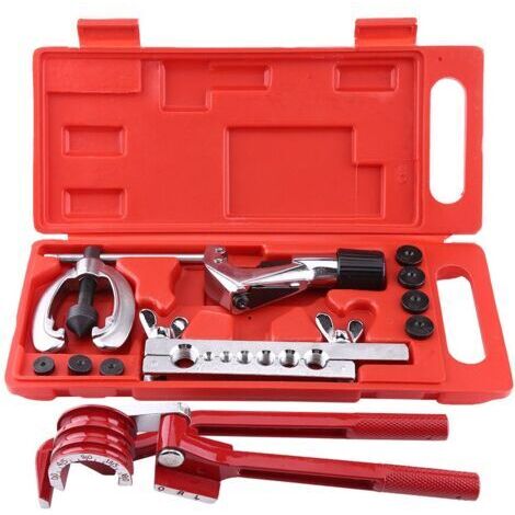 SUNXURY Eosnow,Kit d'évasement de tuyaux, Kit d'évasement de réparation de tubes de carburant de frein avec ensemble d'outils de pliage de coupe 11 pièces (1/5)