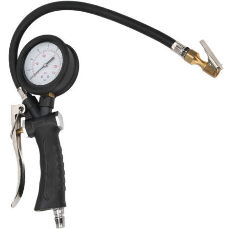 Manomètre de gonflage de pression des pneus portatif pour voiture moto avec tête rotative 20104 (1/5)
