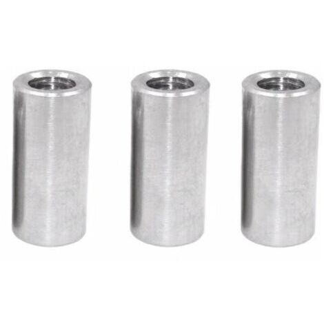 Industrial MANCHON FILETÉ M8 PACK 30 Manchon de raccordement femelle pour Tube acier Tige filetée Ecrou long rond Manchon connecteur acier Raccord plomberie Reducteur de pression, (1/5)