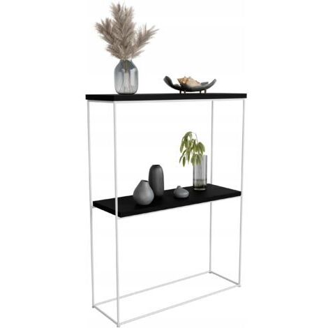 Console d'entrée double en fil de 8 mm 60x20 Blanc Noir Mat (1/4)