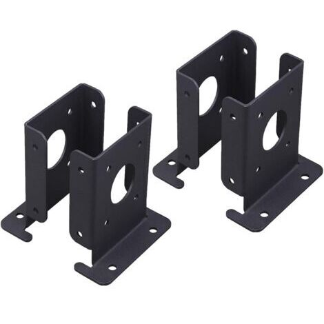 Ahlsen Ancrage de poteau robuste Pergola de support stable Support de poteau de boîte aux lettres, 4 ancrages stables pour pergola, demi-base noire pour poteaux en (1/5)