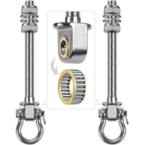 Ahlsen – Lot de 2 crochets de balançoire en acier inoxydable 304 – Pour poutres bois et métal jusqu'à 15 cm – Roulements pour oscillation douce (1/5)