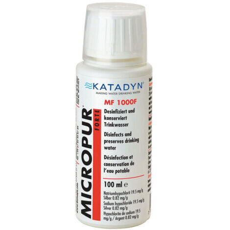 Micropur Forte Flacon 100 ml – Désinfectant pour eau claire – Élimine bactéries, virus et protozoaires – Capacité 1000 litres (1/3)