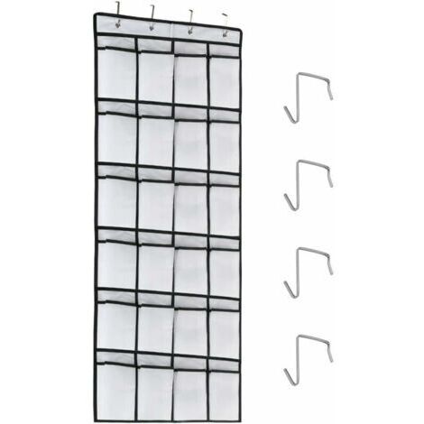Ahlsen Range-Chaussures à Suspendre sur la Porte 24 Poches Sac de Rangement Chaussures à Suspendre Lavable Tissu Oxford de Haute Qualité Organisateur Chaussures Suspendu avec 4 Crochets (1/5)