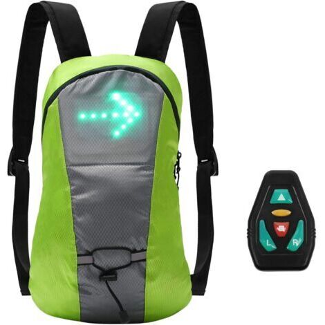 Sac à dos réfléchissant léger 15L – Nylon imperméable – USB rechargeable – Système de signalisation lumineux sans fil – Pour cyclisme et jogging (1/5)