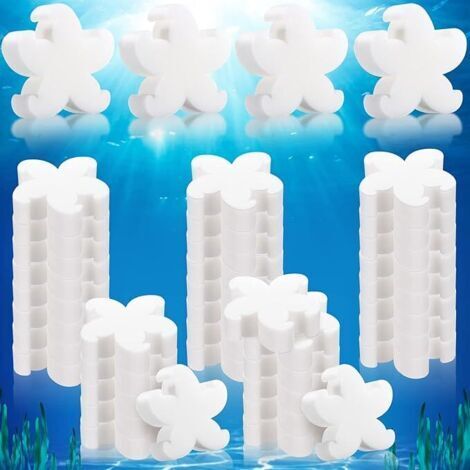 AHLSEN 40 Pièces Éponges de Bain à Remous Éponge Absorbante d'Huile pour Bain à Remous Absorbeur d'Écume de Piscine Spa Accessoires de Nettoyage (Style Étoile de Mer) (1/5)