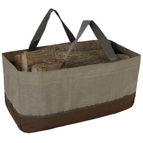 Sunxury – Porte-bûches en toile cirée haute capacité – Sac de transport pour bûches – Conception d'ouverture pour chargement facile (1/5)