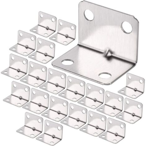 100 Pièces Equerre de Fixation en Acier Inox 30 × 23 × 23 mm, 90 Degrés Équerre Coin, Équerre à Angle Droit, Petit Support en forme de L pour Bois pour Fixation Clôture Table Étagère (1/4)
